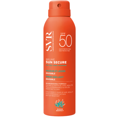 SVR SUN SECURE BRUME SPF 50 purškiamas balzamas nuo saulės veidui ir kūnui 200ml